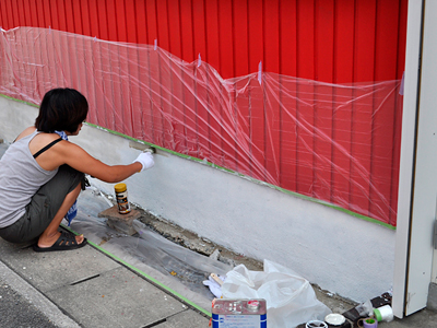 シャドウを入れる感じにしたら格好良くエイジングできたのにねぇ 436)塗ってなかった外壁の一部をちょこっと塗装したって話