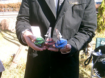 左からザク、シャアザク、グフ