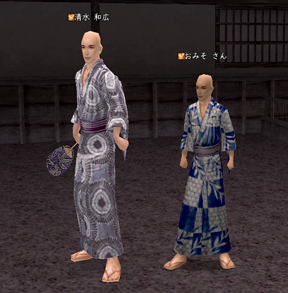 和仁さんへ。坊主浴衣、結構似合います。