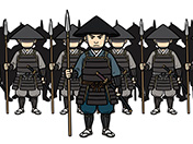 整列する槍組足軽-1