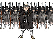 整列する僧兵-1