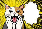 アメコミ風「驚く人（猫）」-16-枠付