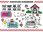ミニチュアシュナウザーのイラスト