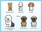 かわいい手描き犬セット-5