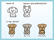 かわいい手描き犬セット-6