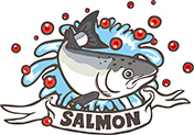 サケの手描きイラスト-1