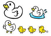 アヒルの手描きイラスト-1