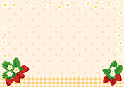 苺の花のフレーム-3（A4横）
