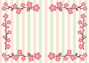 桃の花のフレーム-1（A4横）