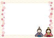 シンプルな雛祭り背景-14（A4横）