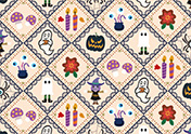 ポップなハロウィン背景-6（A4横）