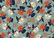 かぼちゃのカカシのパターン背景（A4）