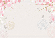 桜と蝶の背景-2（A4横）