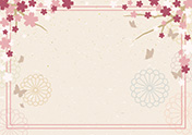 桜と蝶の背景-4（A4横）