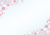 シンプルな桜のフレーム-5（A4横）