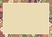 少しレトロな花のフレーム-1（A4横）