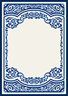 アラベスク背景フレームA-3（紺）