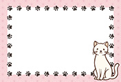 シンプルな猫のポストカード-4