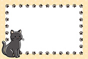 シンプルな猫のポストカード-5