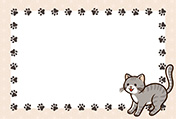 シンプルな猫のポストカード-6