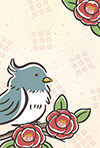 和風ポストカード「鳥」-1