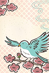 和風ポストカード「鳥」-2