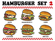 ハンバーガーのイラストセット-2