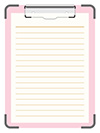 クリップボード-3（ピンク＋便箋）