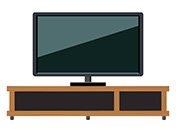 液晶テレビとテレビ台のイラスト