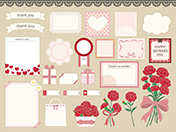 母の日の素材集-1（花・ギフト・メモ）