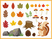 秋の森素材セット-1