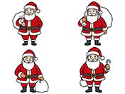 立ち姿のサンタクロースセット