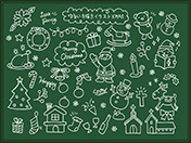 ゆるい手描きイラストXMAS-1-黒板