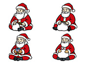 座ったサンタクロースセット