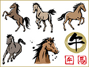 年賀状素材（午）-1