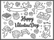 バレンタイン素材-1（白黒）