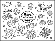 バレンタイン素材-2（白黒）