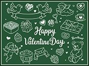 バレンタイン素材-1（黒板）