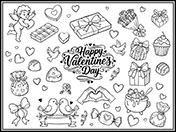 バレンタイン素材-3（白黒）