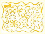 シンプルな手描きリボン集（黄色）-1