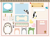 あしらい文具-メモ-4（動物）