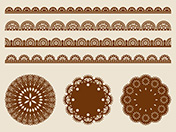 レースの素材A-3（焦げ茶）