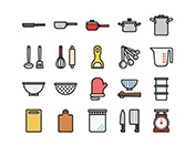 【調理器具】線画アイコン（カラー）