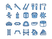 【ペンキ塗装】線画アイコン（青）