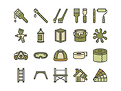 【ペンキ塗装】線画アイコン（オリーブ）