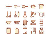 【調理器具】線画アイコン（茶）