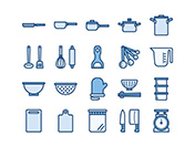 【調理器具】線画アイコン（青）