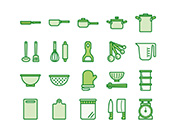 【調理器具】線画アイコン（緑）