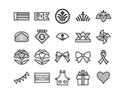 【5月行事】線画アイコン-1（モノクロ）