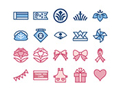 【5月行事】線画アイコン-1（青ピンク）